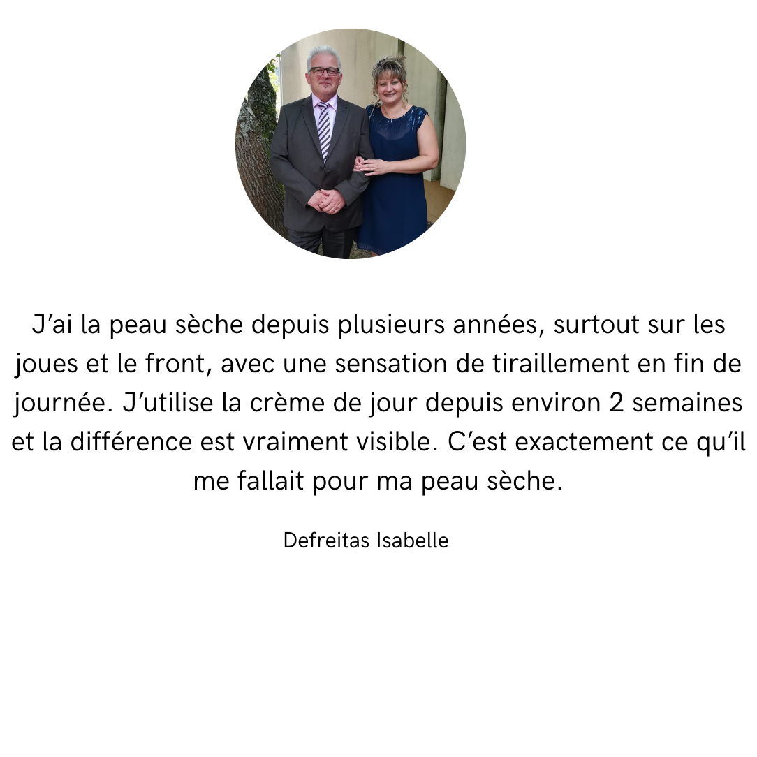 j’ai la peau sèche depuis plusieurs années, surtout sur les joues et le front, avec une sensation de tiraillement en fin de journée. j’utilise la crème de jour depuis environ 2 semaines et la diff